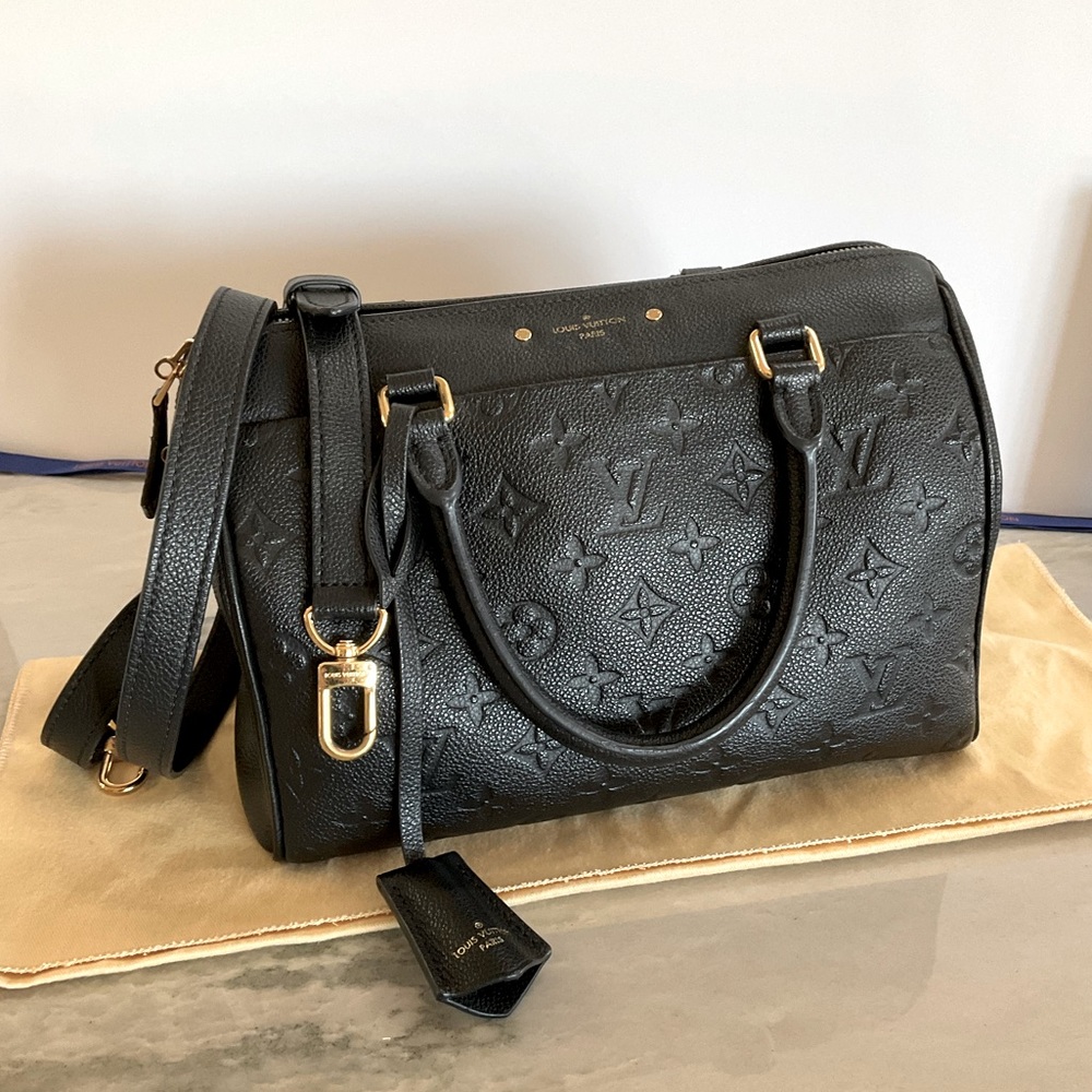 Beautiful Louis Vuitton Speedy Bandouliere 25 Empreinte Noir